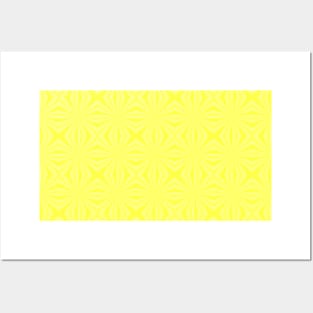 Bright Yellow Squiggly Squares Posters and Art